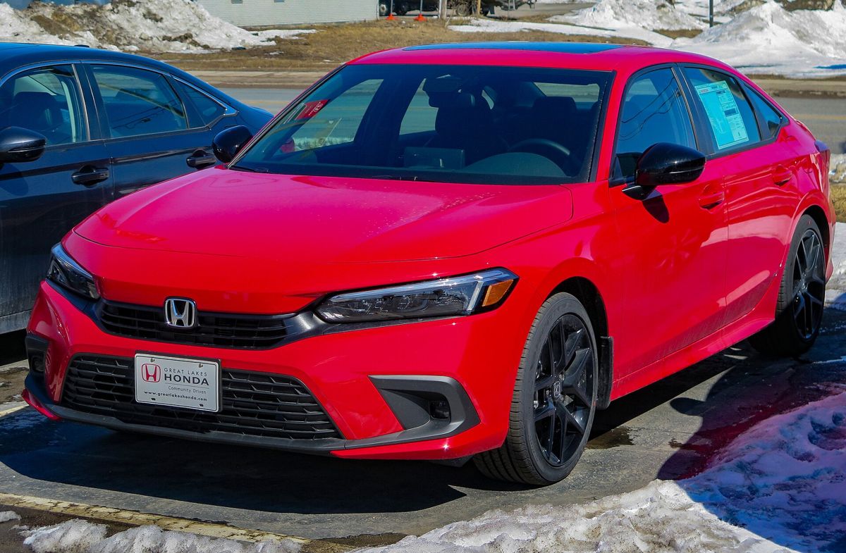 Red Honda Civic sedan